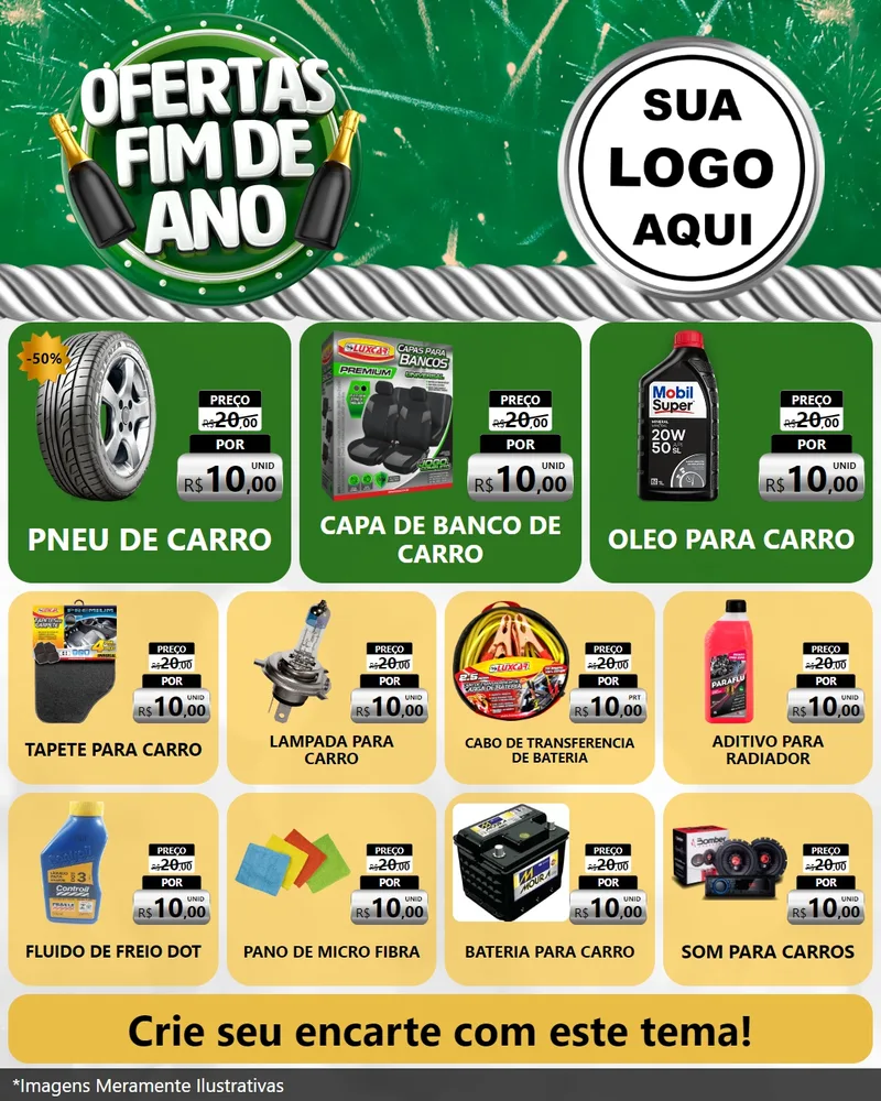 Modelo de Rede Social para Feed Instagram com o tema Ofertas Fim de Ano para Auto peças