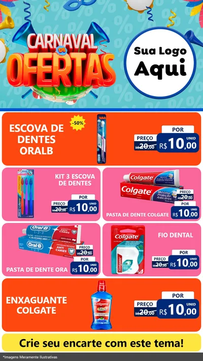 Modelo de TV para TV Vertical com o tema Carnaval de Ofertas para Higiene Pessoal