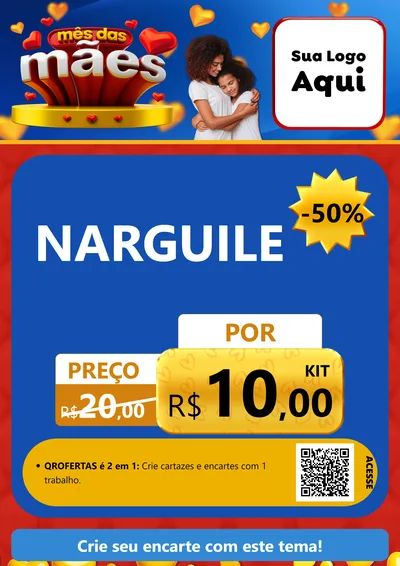 Modelo de Cartaz para Cartaz A4 Vertical com o tema Mês das Mães para Tabacaria