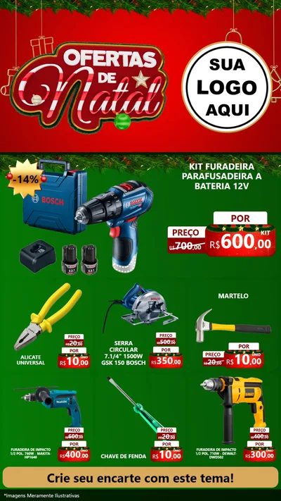 Modelo de Rede Social para Stories com o tema Ofertas de Natal para Maquinas e Ferramentas