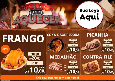 Modelo de Encarte para Encarte A4 Horizontal com o tema Ofertas Para Aquecer para Assados