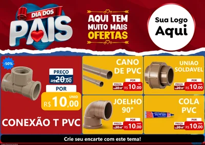 Modelo de Encarte para Encarte A4 Horizontal com o tema Dia dos Pais para Tubos e conexões
