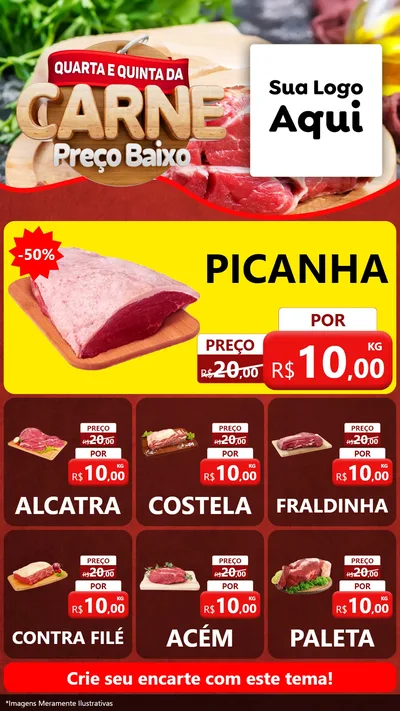 Modelo de Rede Social para Stories com o tema Quarta e Quinta da Carne para Açougue