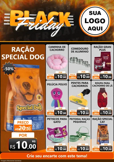 Modelo de Encarte para Encarte A4 Vertical com o tema Black Friday para Pet Shop