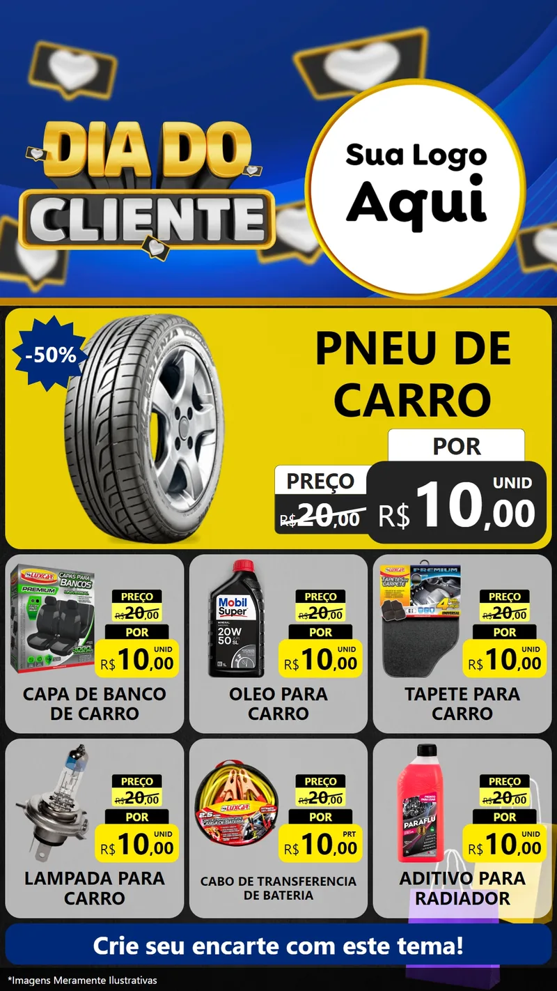 Modelo de Rede Social para Stories com o tema Dia Do Cliente para Auto peças