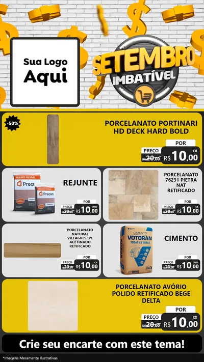 Modelo de TV para TV Vertical com o tema Setembro Imbatível para Pisos e revestimentos