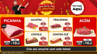 Modelo de TV para TV Horizontal com o tema Março de Ofertas! para Açougue