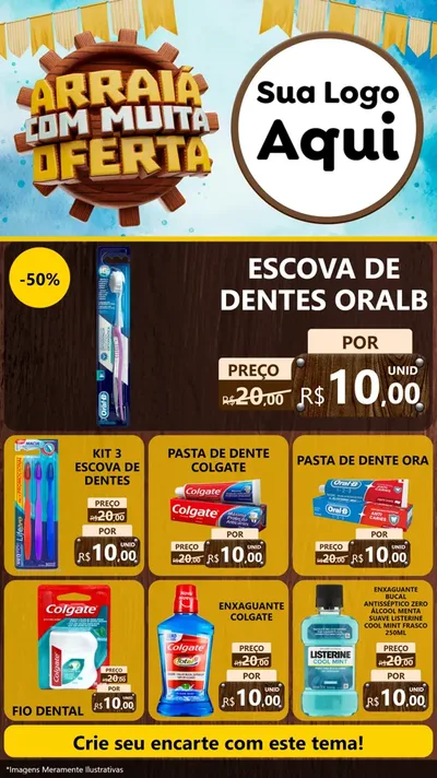 Modelo de Rede Social para Stories com o tema Ofertas de São João - Junina para Higiene Pessoal