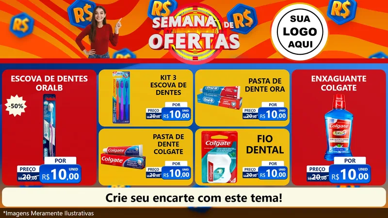 Modelo de TV para TV Horizontal com o tema Semana de Ofertas para Higiene Pessoal