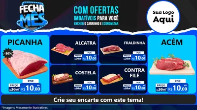Modelo de TV para TV Horizontal com o tema Fecha Mês para Açougue