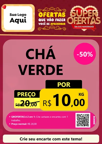 Modelo de Cartaz para Cartaz A4 Vertical com o tema Dia dos Namorados para Produtos Naturais