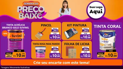 Modelo de TV para TV Horizontal com o tema Semana do Preço Baixo para Tintas e Ferramentas