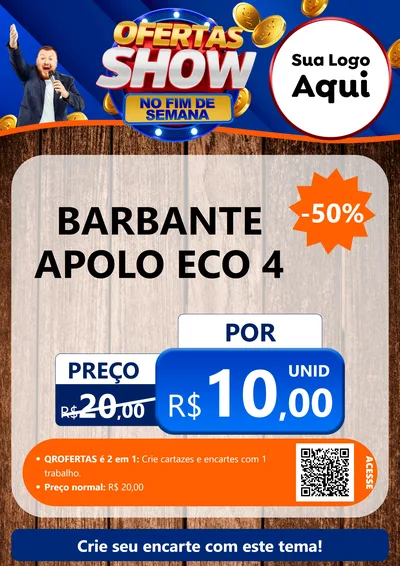 Modelo de Cartaz para Cartaz A4 Vertical com o tema Ofertas Show No Fim De Semana para Armarinho e Aviamentos
