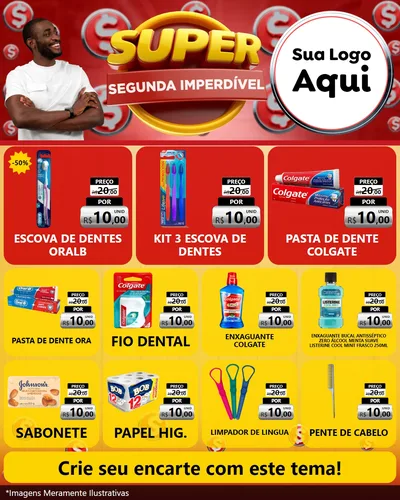 Modelo de Rede Social para Feed Instagram com o tema Super Segunda Imperdível para Higiene Pessoal
