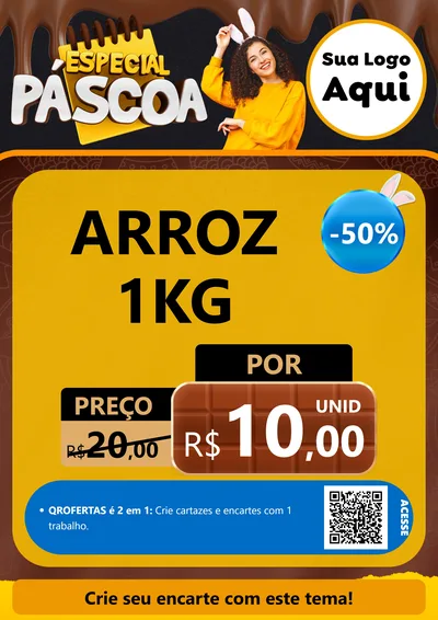 Modelo de Cartaz para Cartaz A4 Vertical com o tema Especial Páscoa para Supermercado