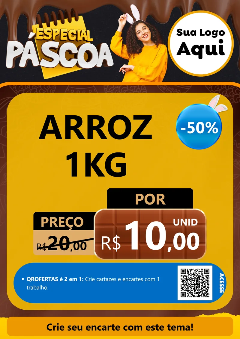 Modelo de Cartaz para Cartaz A4 Vertical com o tema Especial Páscoa para Supermercado