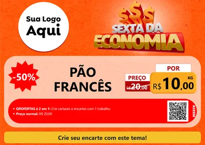 Modelo de Cartaz para Cartaz A4 Horizontal com o tema Sexta da Economia para Padaria