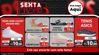 Modelo de TV para TV Horizontal com o tema Sexta Black para Calçados