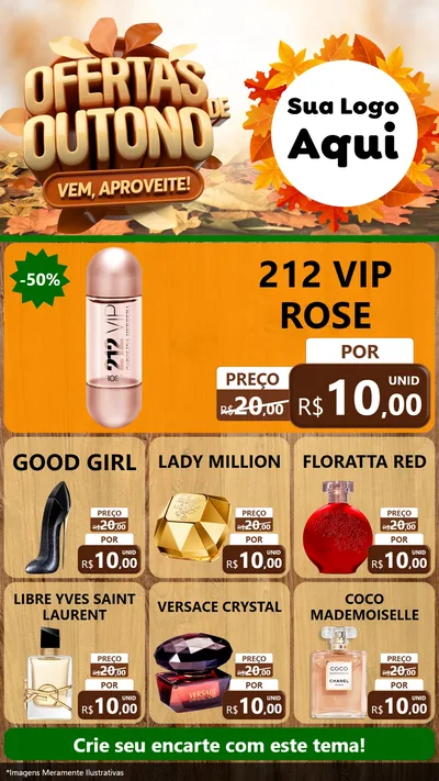 Modelo de Rede Social para Stories com o tema Ofertas de Outono - Vem, Aproveite! para Perfumes