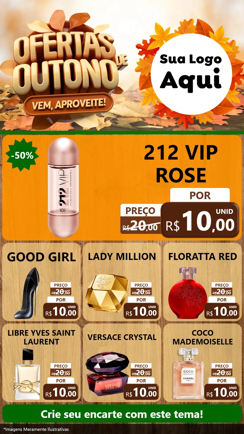 Modelo de Rede Social para Stories com o tema Ofertas de Outono - Vem, Aproveite! para Perfumes