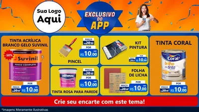 Modelo de TV para TV Horizontal com o tema Exclusivo do Aplicativo para Tintas e Ferramentas