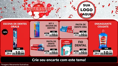 Modelo de TV para TV Horizontal com o tema Promoção de Aniversário - 3 Anos para Higiene Pessoal
