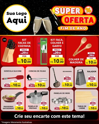Modelo de Rede Social para Feed Instagram com o tema Super Oferta Fim de Ano para Utilidades Domésticas
