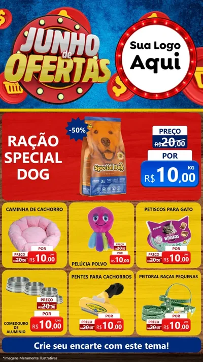 Modelo de Rede Social para Stories com o tema Junho de Ofertas para Pet Shop