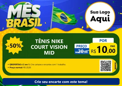 Modelo de Cartaz para Cartaz A4 Horizontal com o tema Mês do Brasil para Calçados