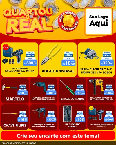 Modelo de Rede Social para Feed Instagram com o tema Quartou do Real para Maquinas e Ferramentas