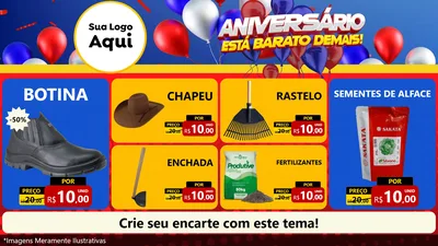 Modelo de TV para TV Horizontal com o tema Aniversário para Agropecuária