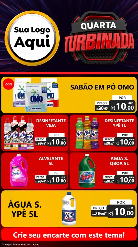Modelo de TV para TV Vertical com o tema Quarta Turbinada para Produtos de Limpeza