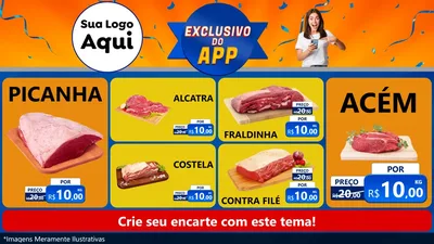 Modelo de TV para TV Horizontal com o tema Exclusivo do Aplicativo para Açougue