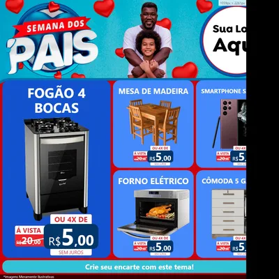 Modelo de Rede Social para Feed Facebook com o tema Semana Dos Pais para Móveis e Eletro