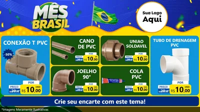 Modelo de TV para TV Horizontal com o tema Mês do Brasil para Tubos e conexões