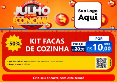 Modelo de Cartaz para Cartaz A4 Horizontal com o tema Operação Julho Com Mais Economia para Utilidades Domésticas