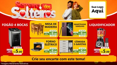 Modelo de TV para TV Horizontal com o tema Semana dos Solteiros para Móveis e Eletro