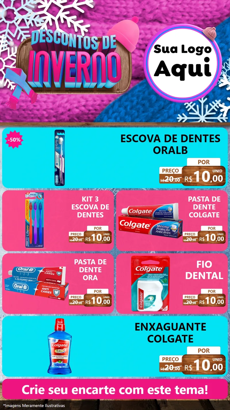 Modelo de TV para TV Vertical com o tema Descontos de Inverno para Higiene Pessoal