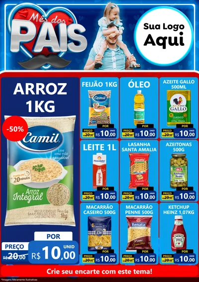 Modelo de Encarte para Encarte A4 Vertical com o tema Mês Dos Pais para Supermercado