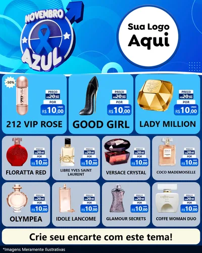 Modelo de Rede Social para Feed Instagram com o tema Novembro Azul para Perfumes