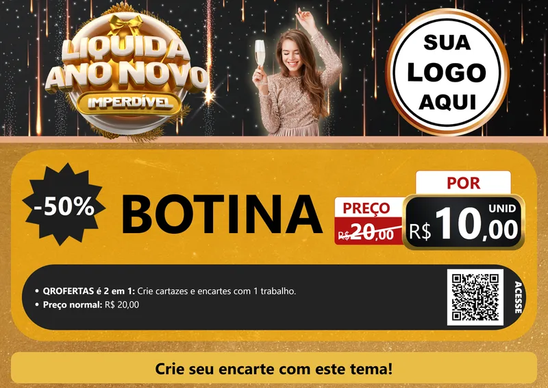 Modelo de Cartaz para Cartaz A4 Horizontal com o tema Liquida Ano Novo Imperdível para Agropecuária