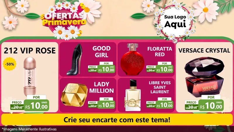 Modelo de TV para TV Horizontal com o tema Ofertas de Primavera para Perfumes