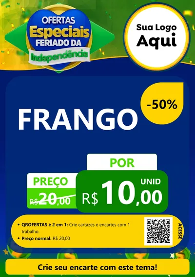 Modelo de Cartaz para Cartaz A4 Vertical com o tema Ofertas Especiais Feriado da Independência para Assados