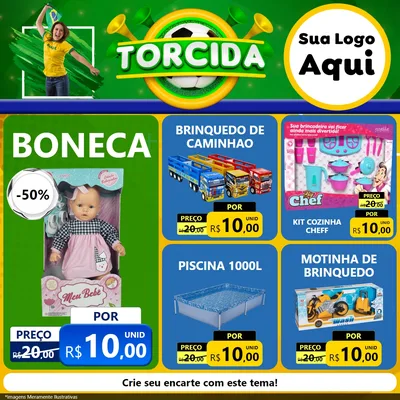 Modelo de Rede Social para Feed Facebook com o tema Torcida para Brinquedos