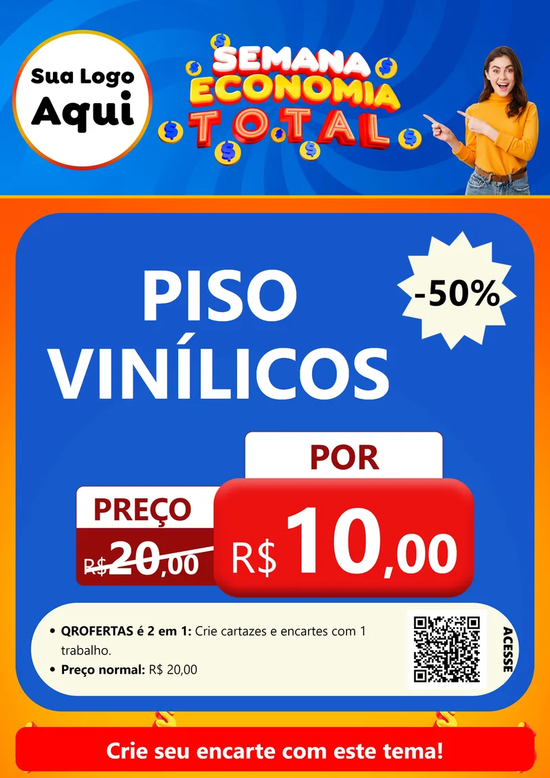 Modelo de Cartaz para Cartaz A4 Vertical com o tema Semana Economia Total para Material para Construção