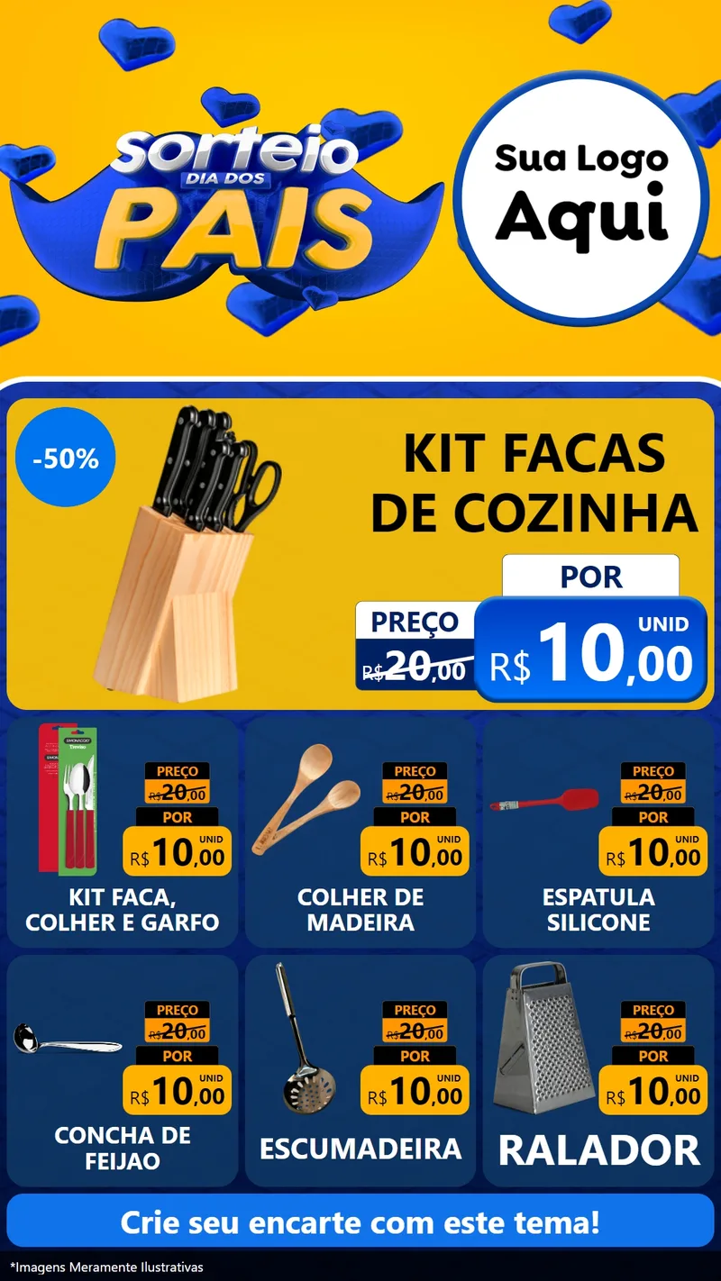 Modelo de Rede Social para Stories com o tema Sorteio Dia dos Pais para Utilidades Domésticas