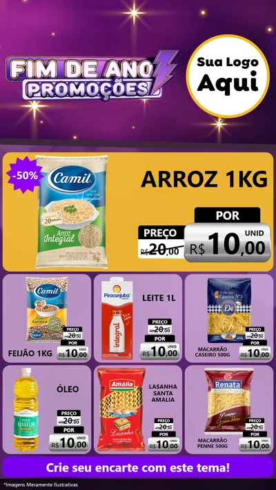Modelo de Rede Social para Stories com o tema Fim de Ano Promoções para Supermercado
