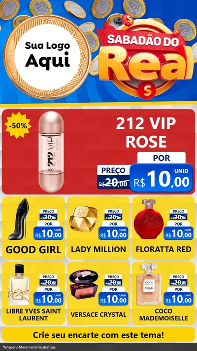 Modelo de Rede Social para Stories com o tema Sabadão do Real para Perfumes