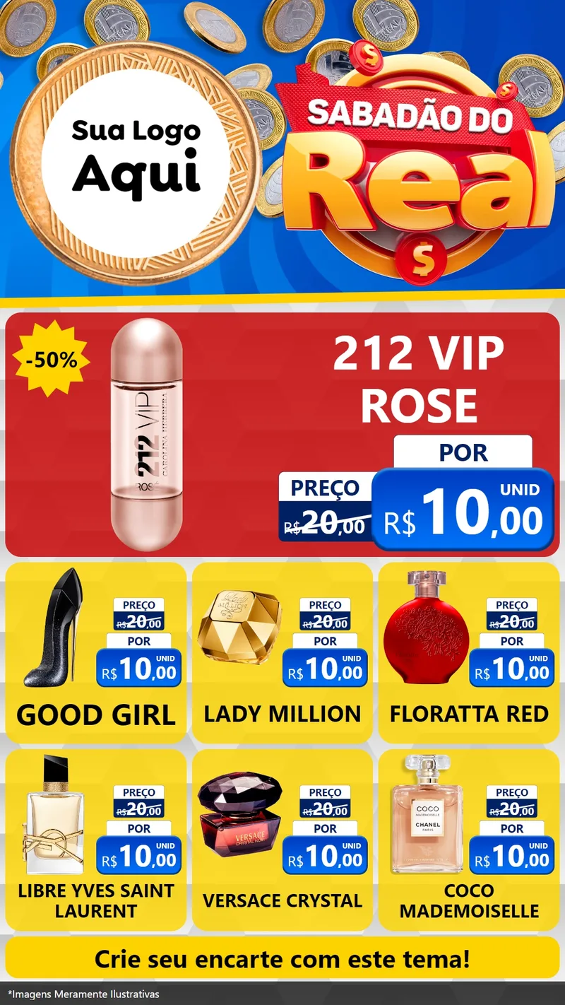 Modelo de Rede Social para Stories com o tema Sabadão do Real para Perfumes