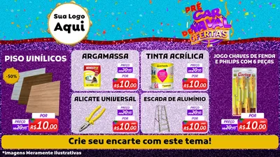 Modelo de TV para TV Horizontal com o tema Pré Carnaval de Ofertas para Material para Construção